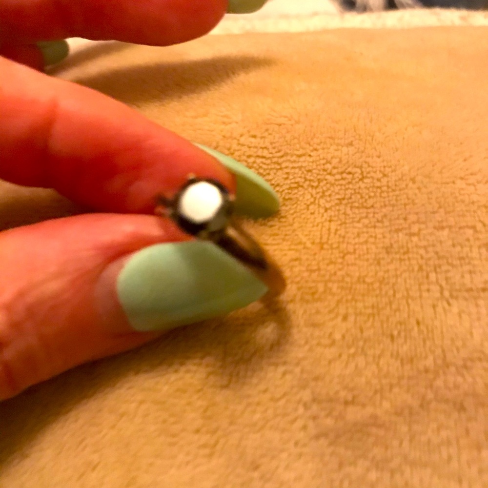 Natural Black Diamond Ring w/ 925 Sterling Band